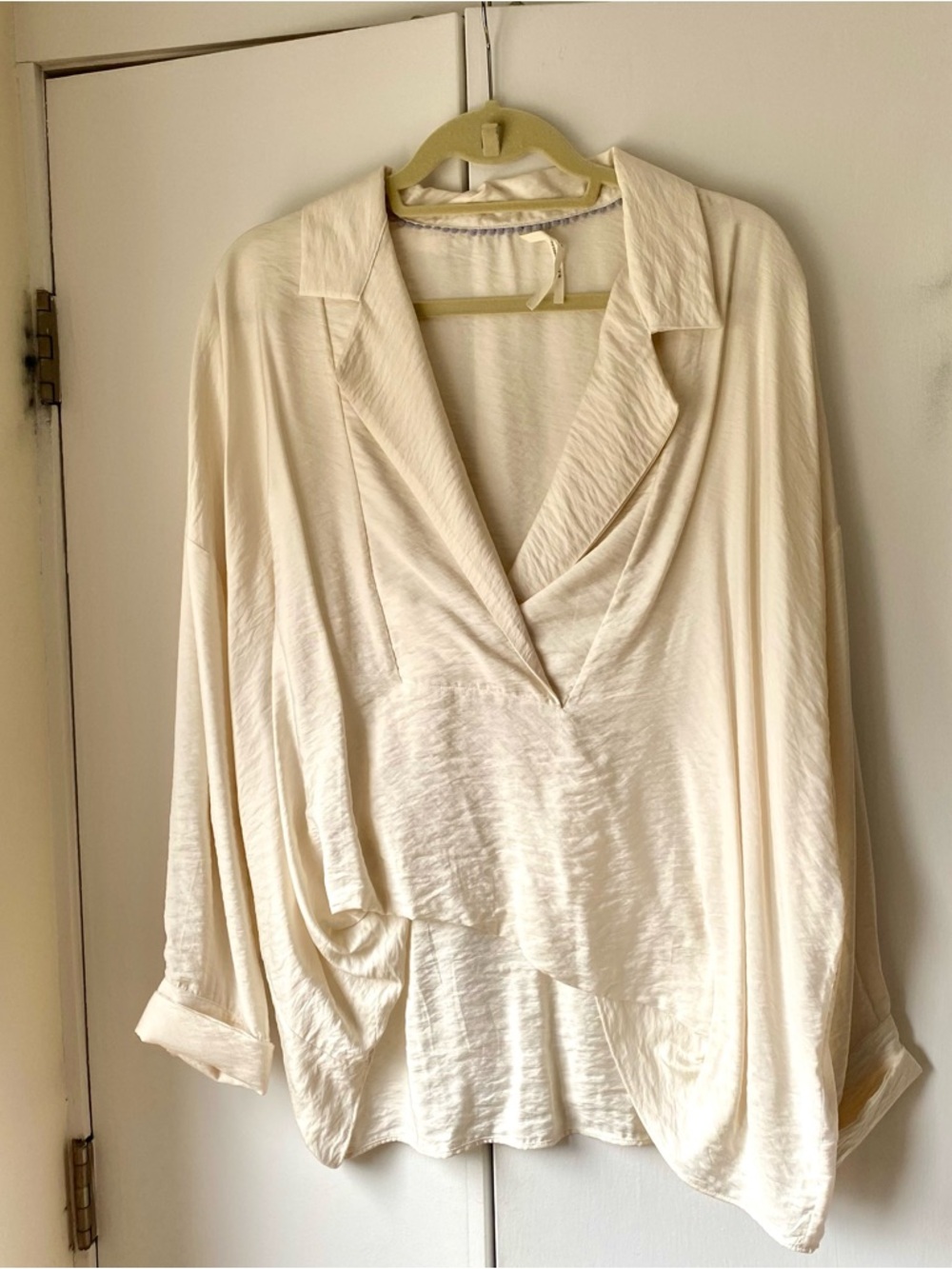 Anthropologie silky Cream Blouse